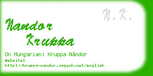 nandor kruppa business card